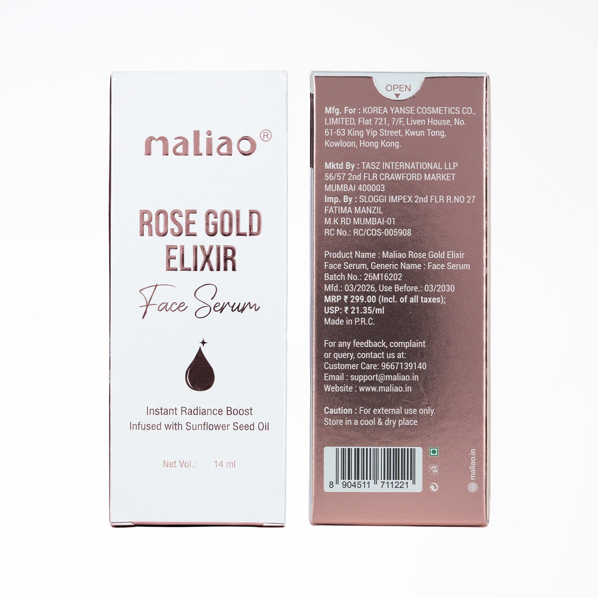 Maliao Face Serum Rose Gold Elixir Face