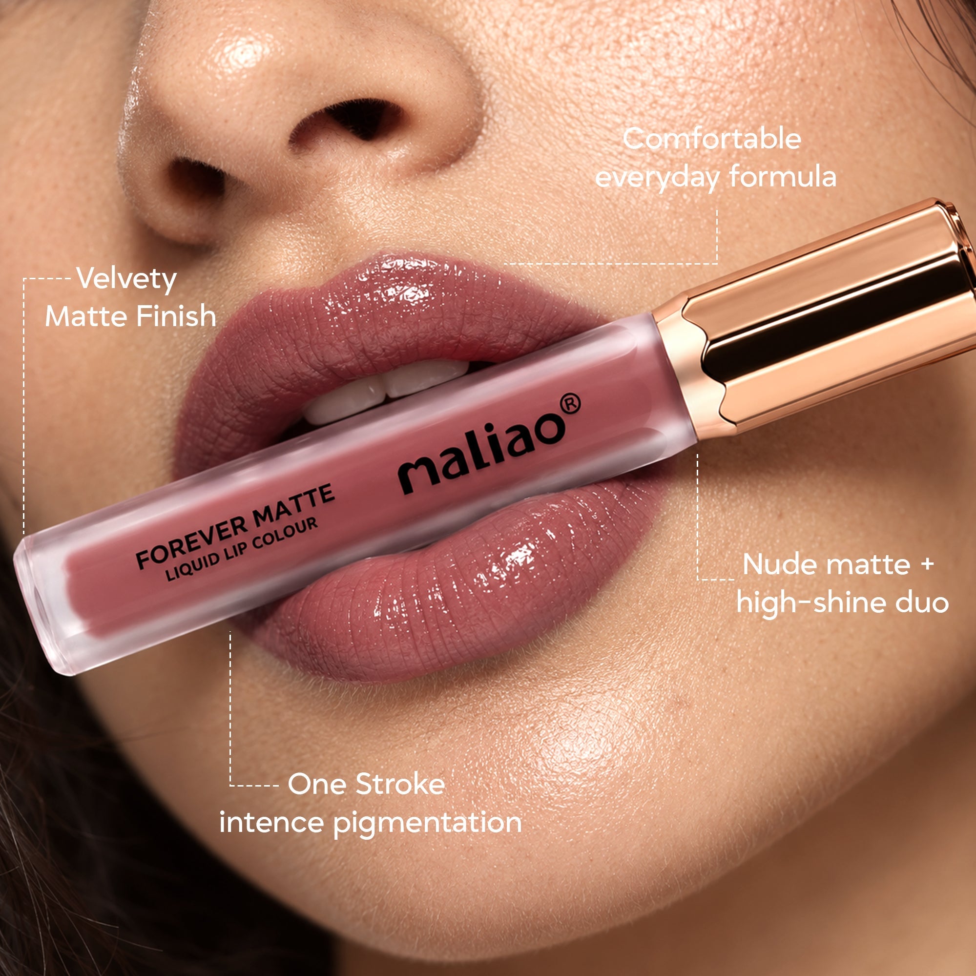 Maliao Forever Matte Liquid Lip Colour + Maliao Shine Me Up Gloss Combo