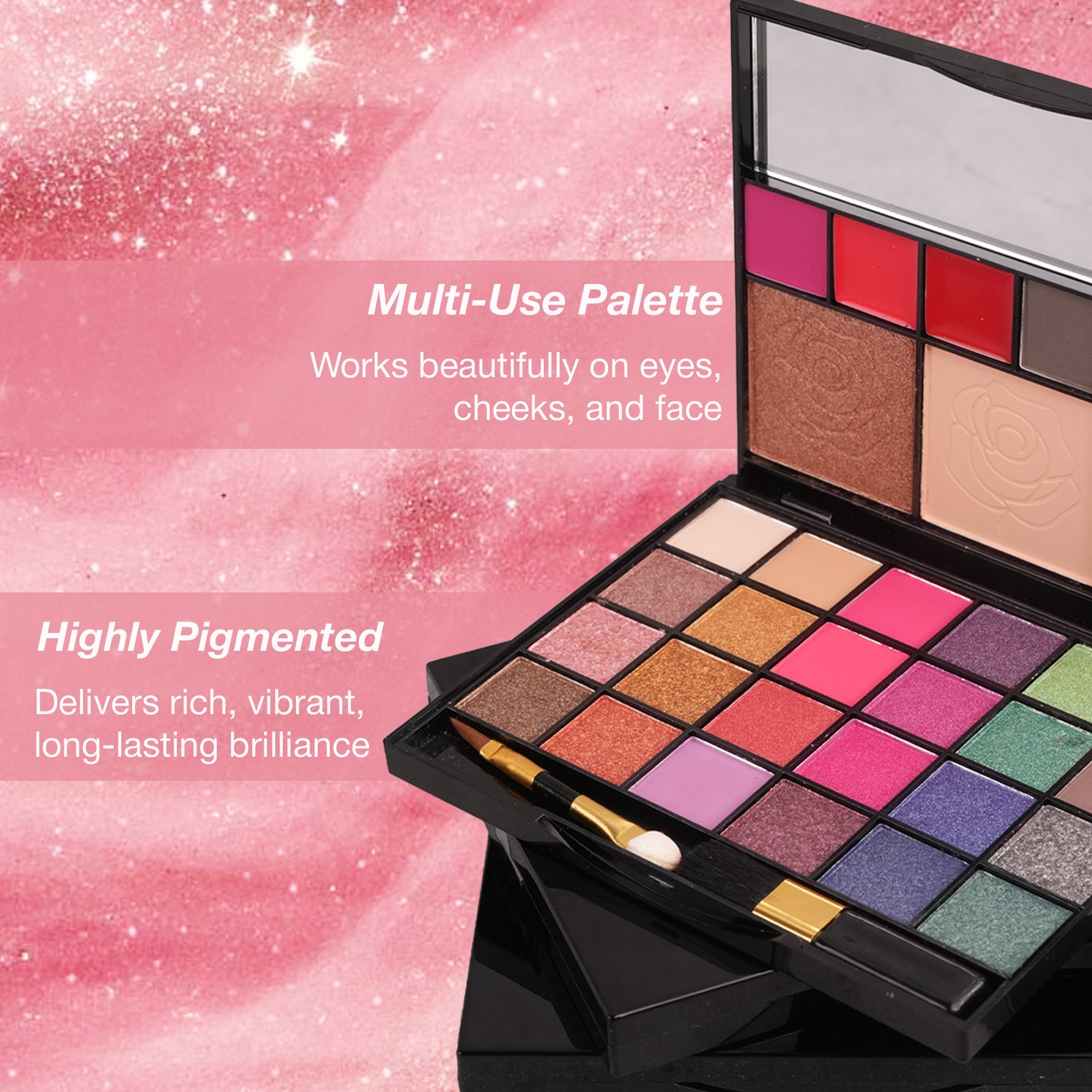 Maliao Ultimate Makeup Palette - 24 Eyeshadows, Blush, Highlighter, Lip Glosses, Eyebrow Powders, Contour Powder Face