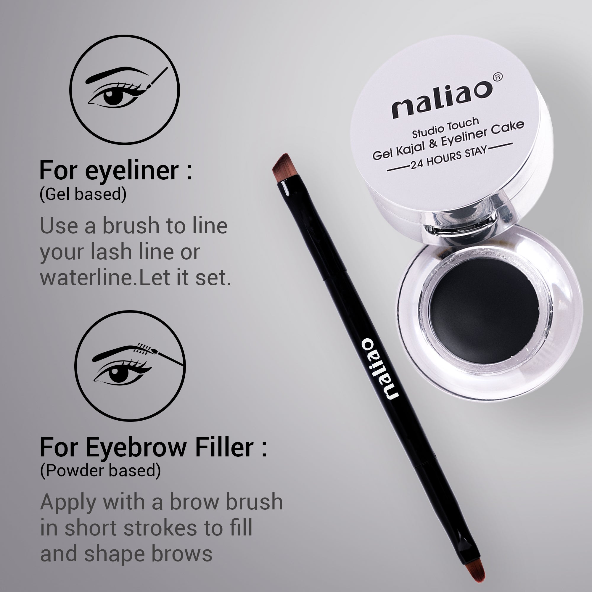 Maliao Studio Touch 2-in-1 Gel Kajal Eyeliner Cake Eye