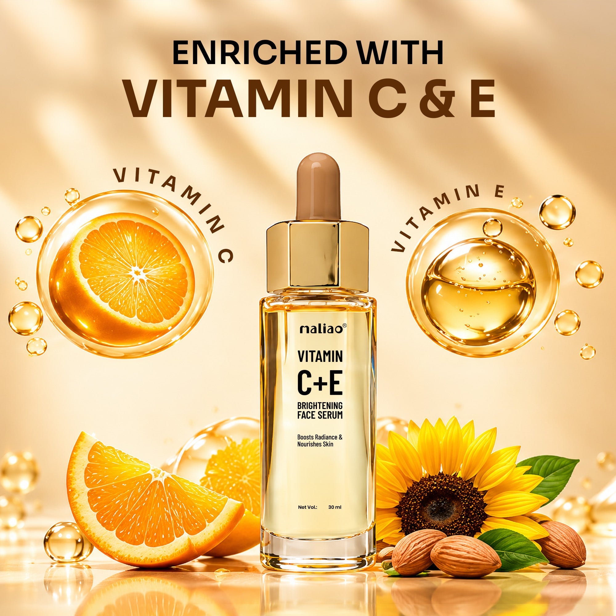 Maliao Vitamin C + E Brightening Face Serum Face