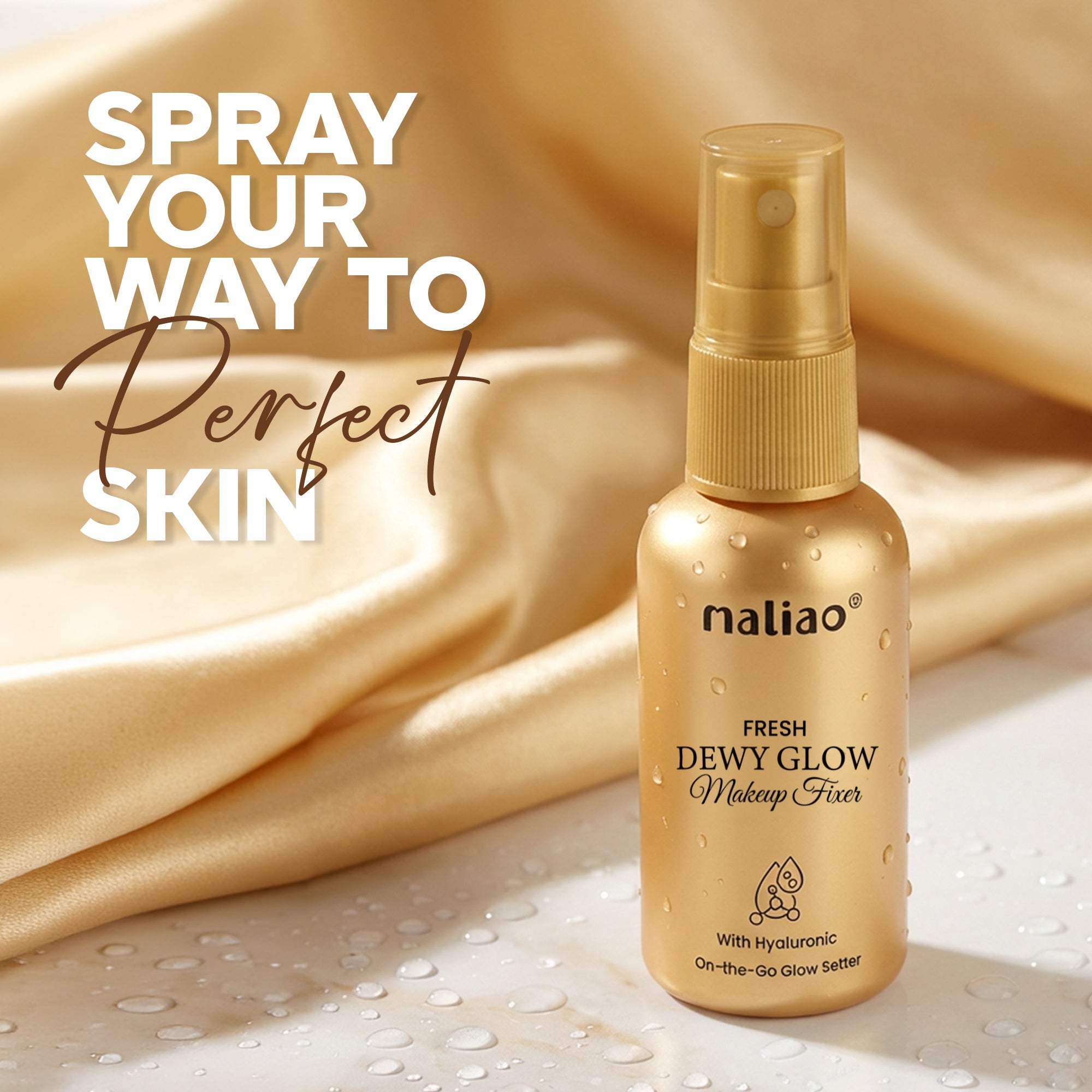 Face Primer + Makeup Fixer Spray  Gold Glow Boosting Primer Face
