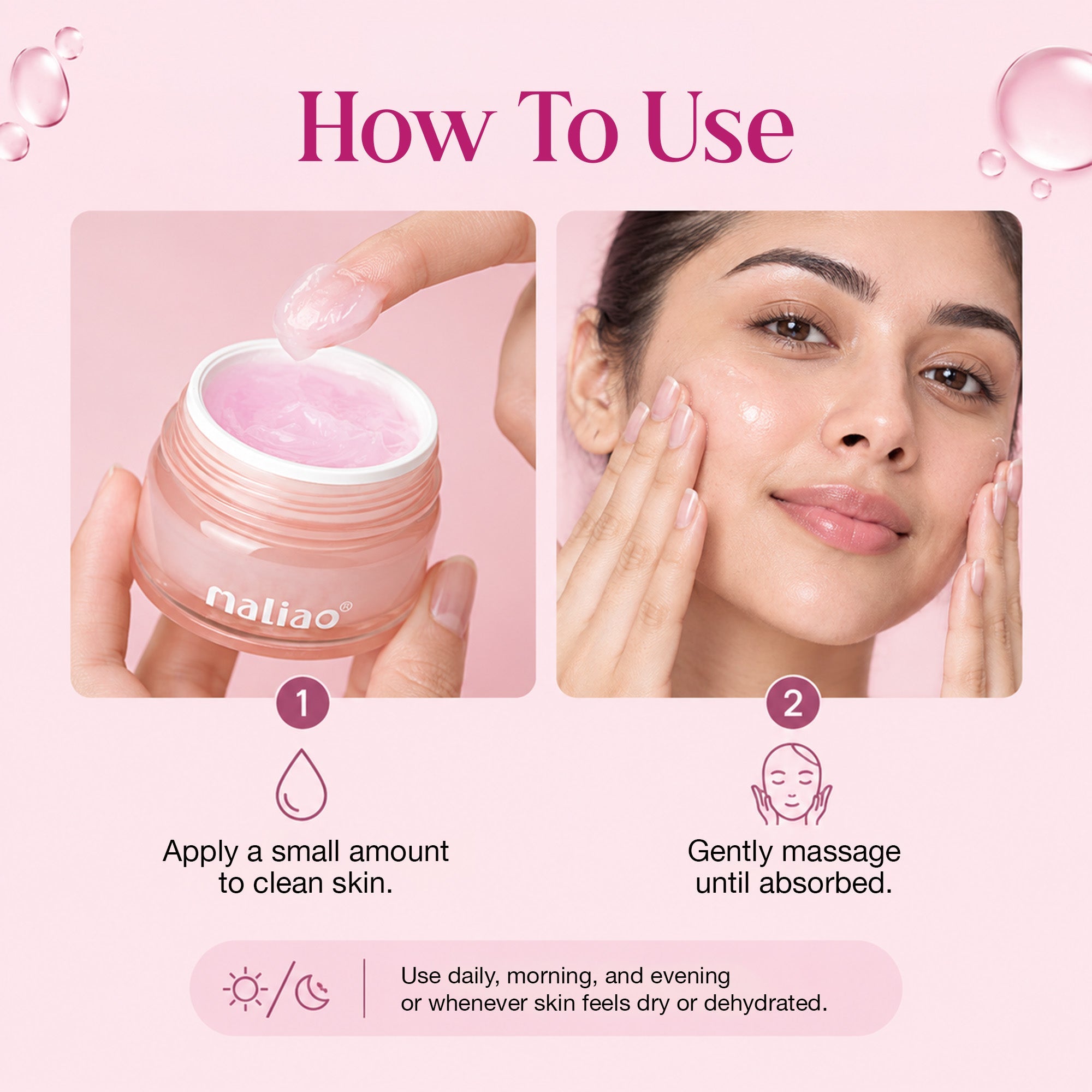 Maliao Repair Water Gel Moisturizer – Hydrating and Whitening Face Gel for All Skin Types, Lightweight & Non-Greasy, 50g Skin Care
