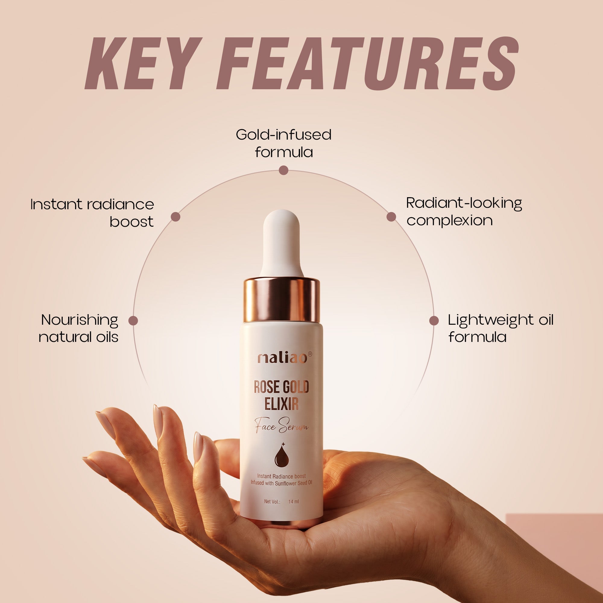 Maliao Face Serum Rose Gold Elixir Face