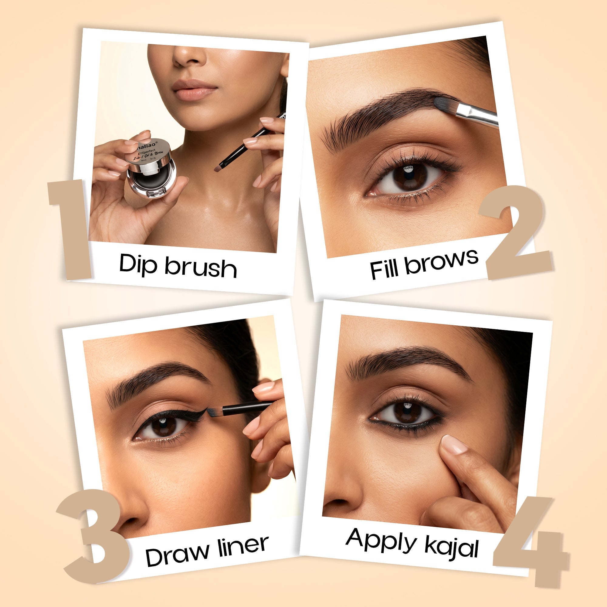 Maliao Gel Kajal Eyeliner Cake l Smudge-Proof & Bold Payoff Eye