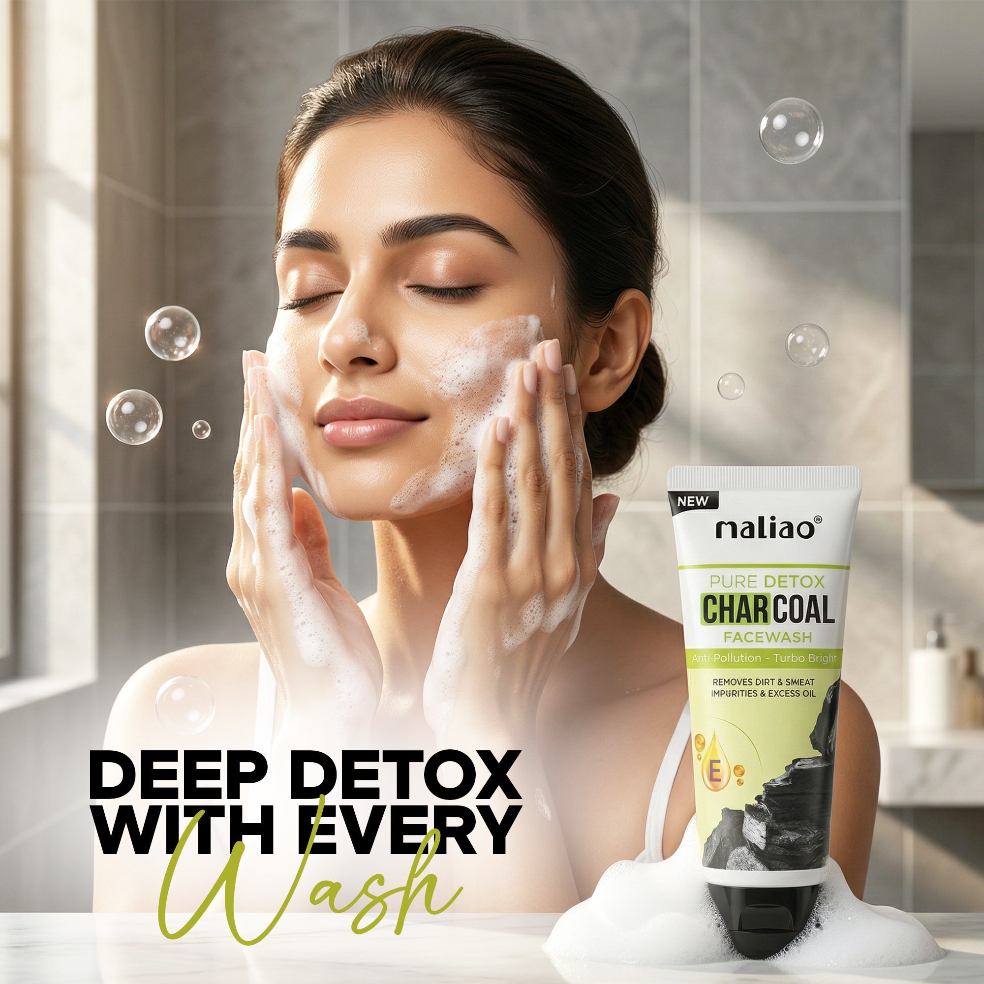 Maliao Pure Detox Charcoal Face wash Face