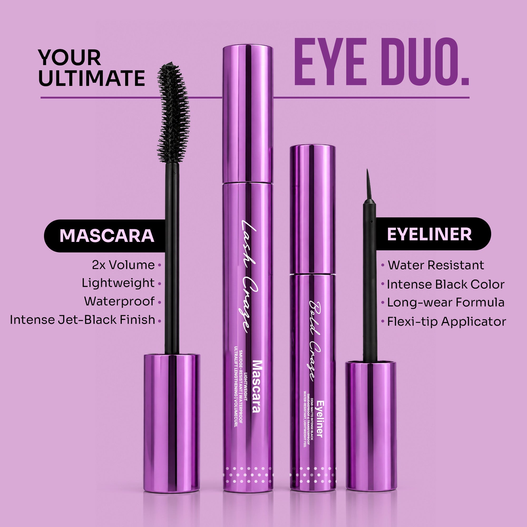 Maliao Lash Craze Mascara & Bold Craze Eyeliner Combo