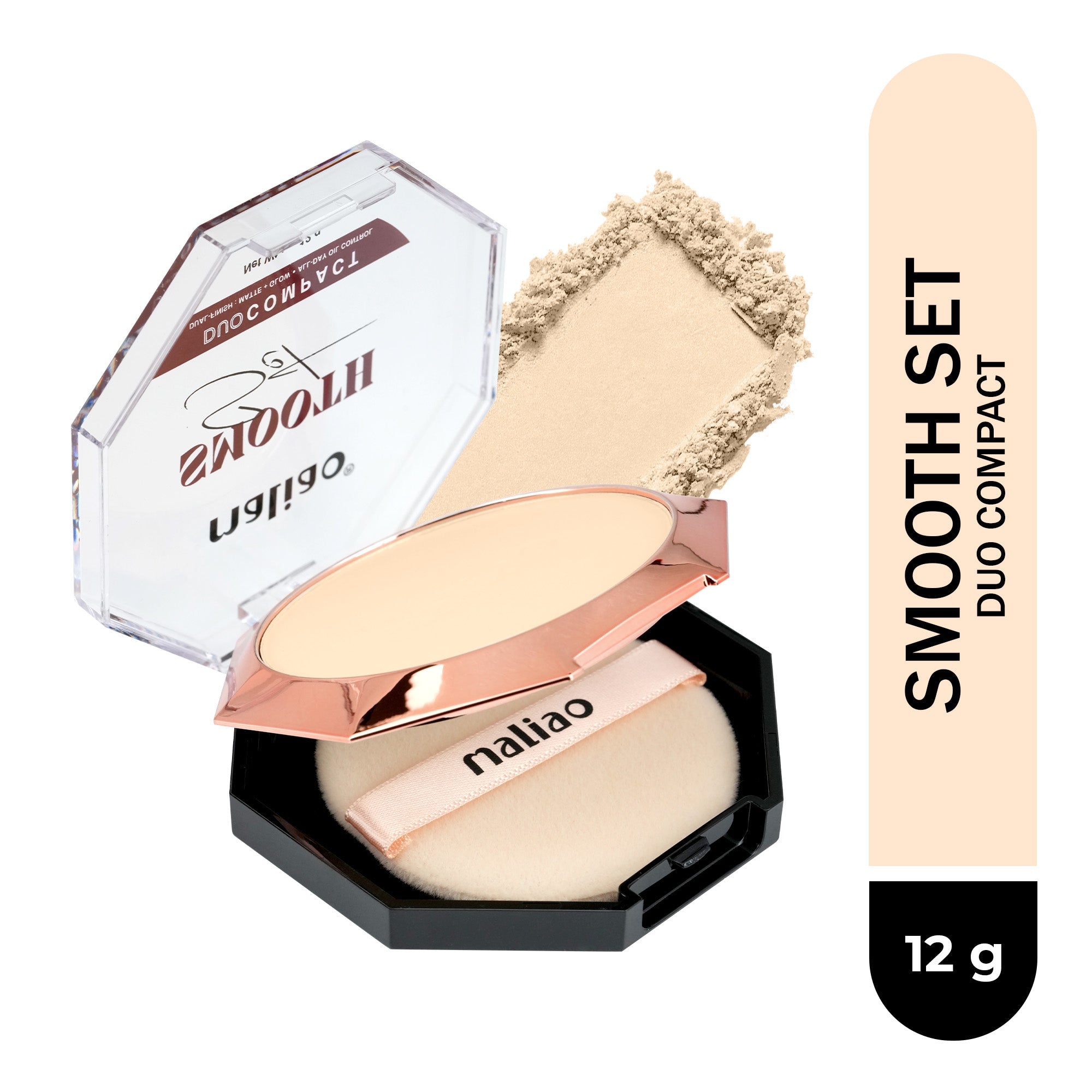Maliao High Coverage Prime & Fine Matte Pressed Powder Face