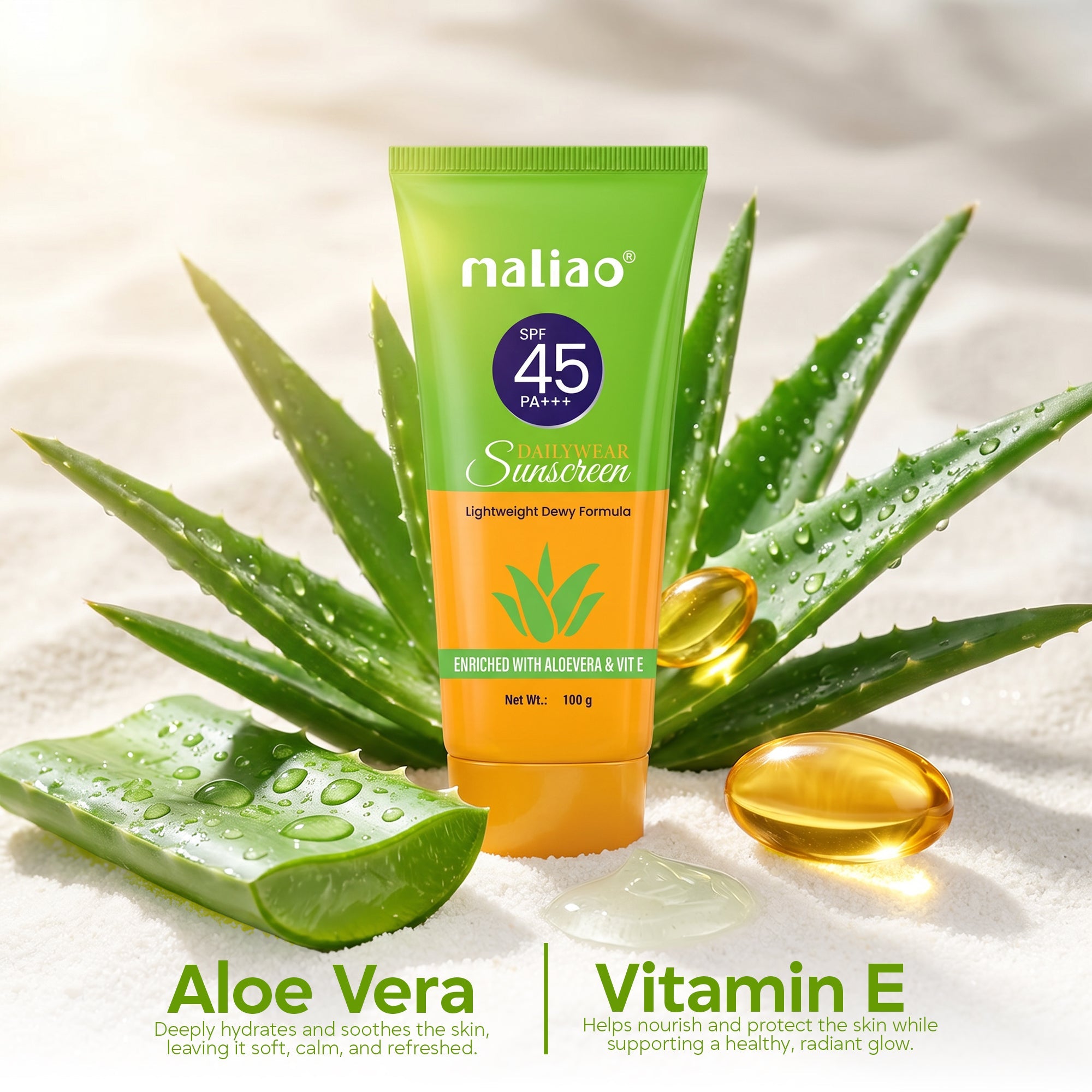 Maliao Dailywear Sunscreen SPF 45 PA+++ Face