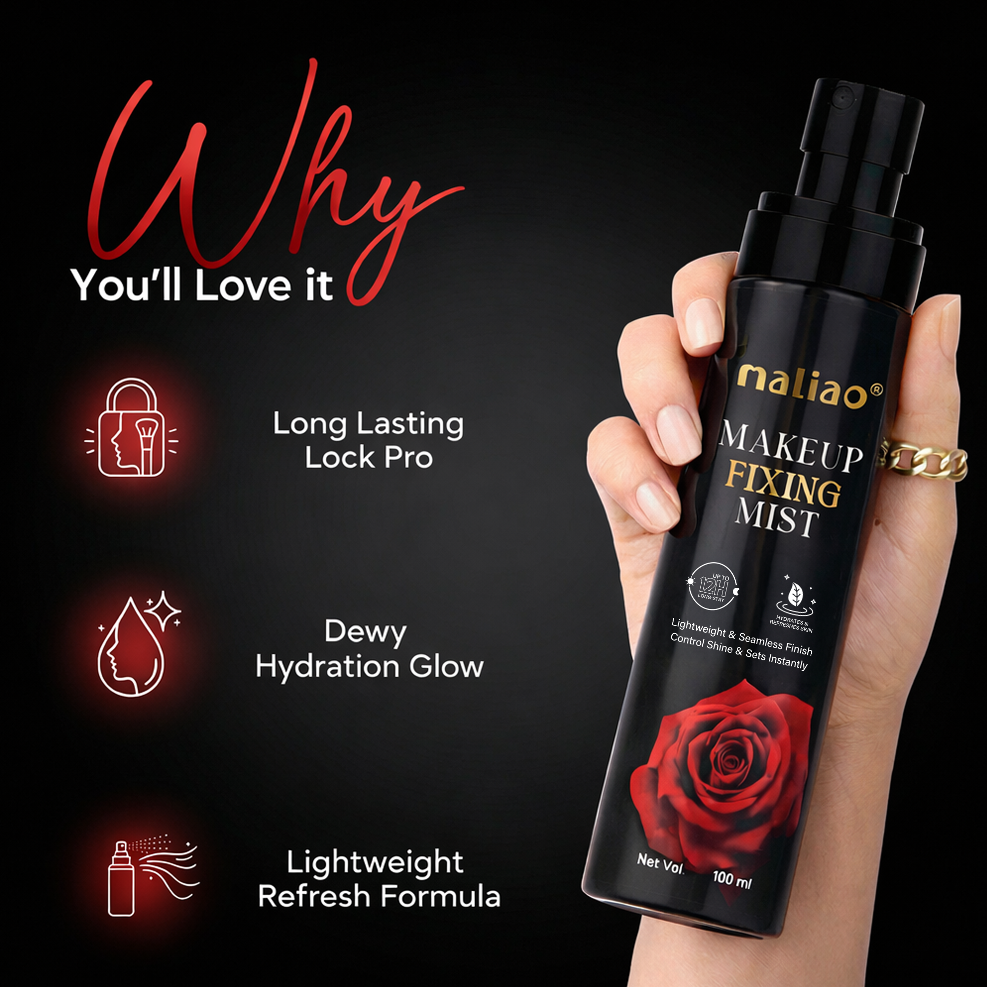 Maliao Dewy Finish Makeup Fixing Mist Face