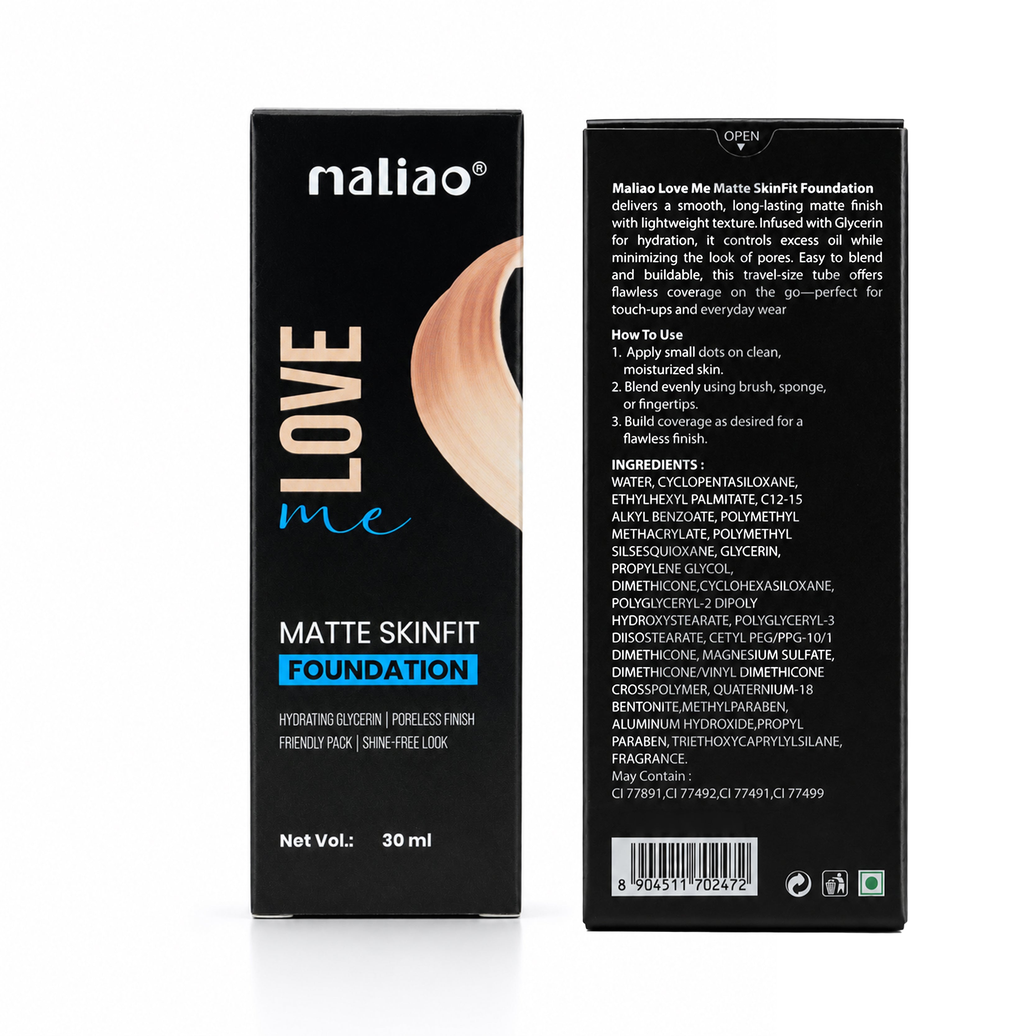 Maliao Love Me Matte SkinFit Foundation 30 ml Face