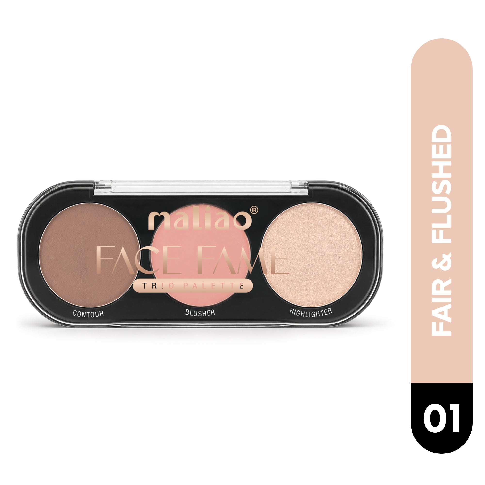 Maliao Face Fame Trio Palette-Blusher, Contour & Highlighter Face