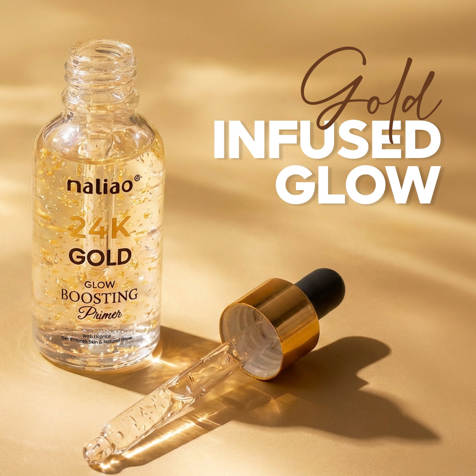 Face Primer + Makeup Fixer Spray  Gold Glow Boosting Primer Face
