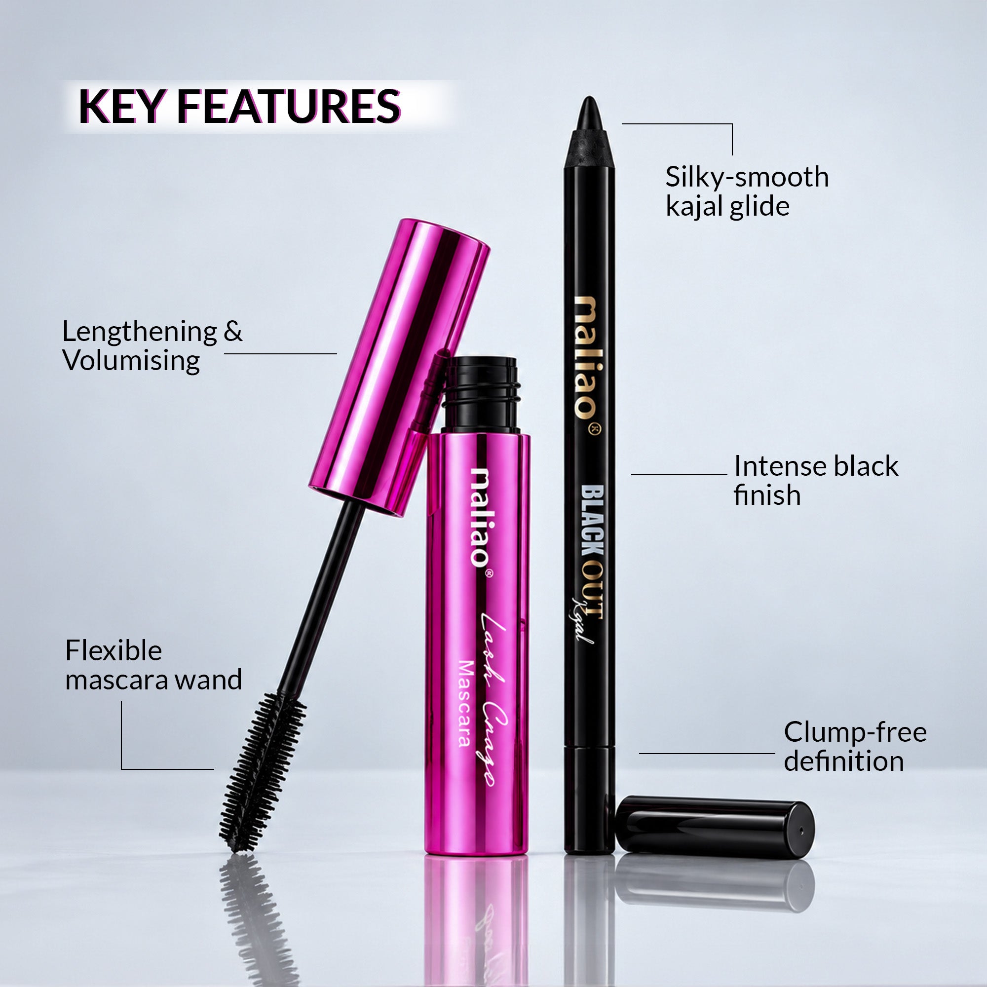 Maliao Lash Craze Mascara & Maliao Black Out Kajal