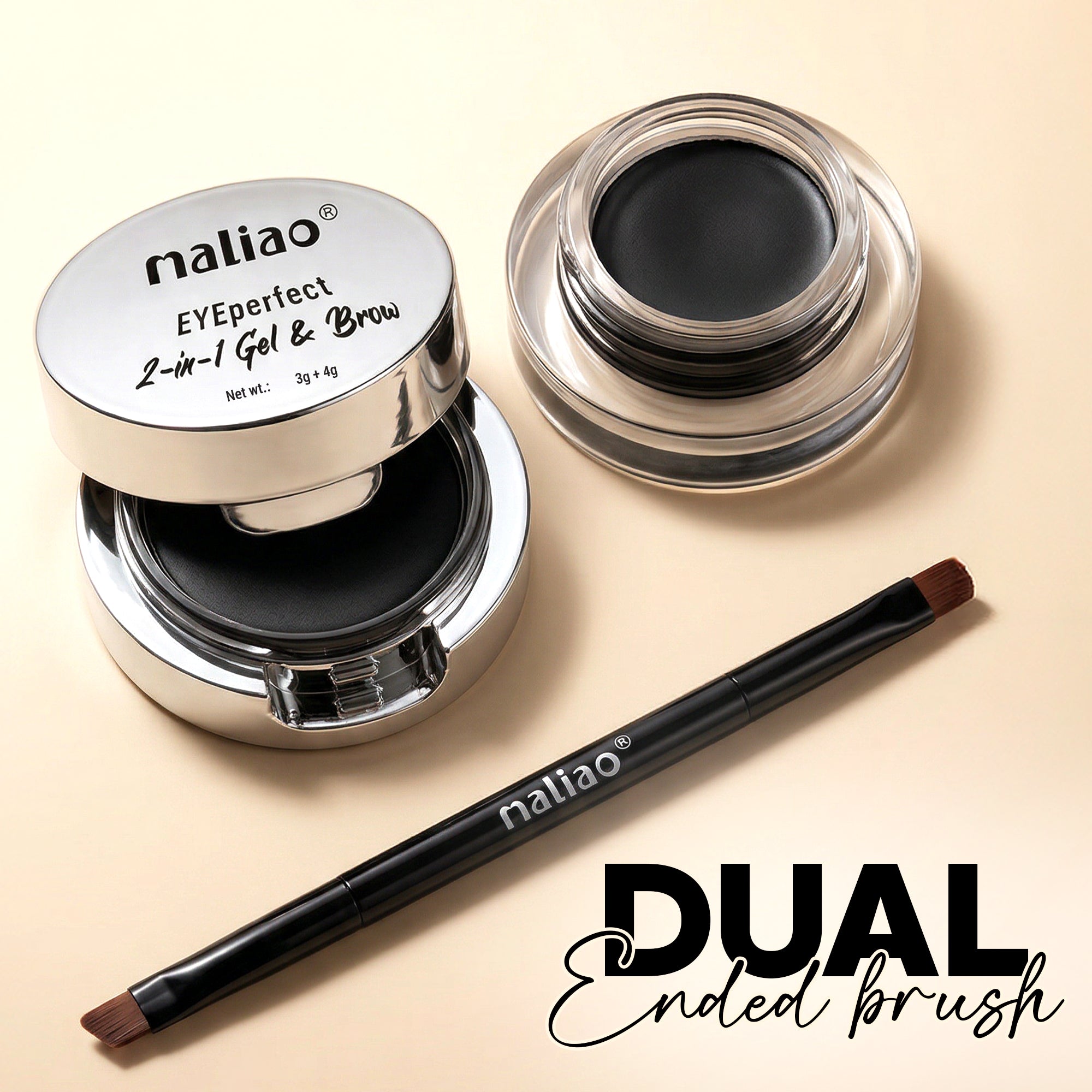 Maliao Gel Kajal Eyeliner Cake l Smudge-Proof & Bold Payoff Eye