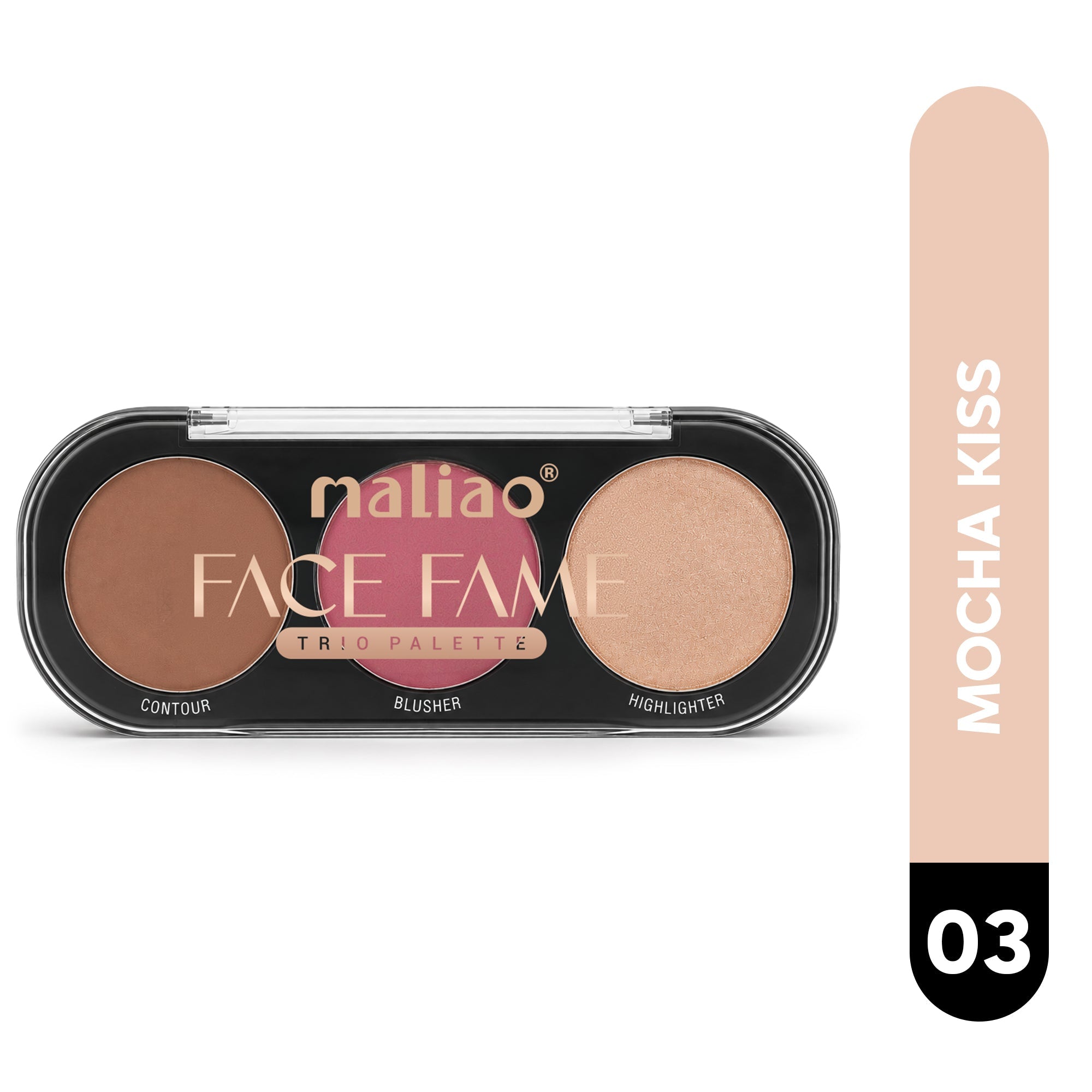 Maliao Face Fame Trio Palette-Blusher, Contour & Highlighter Face