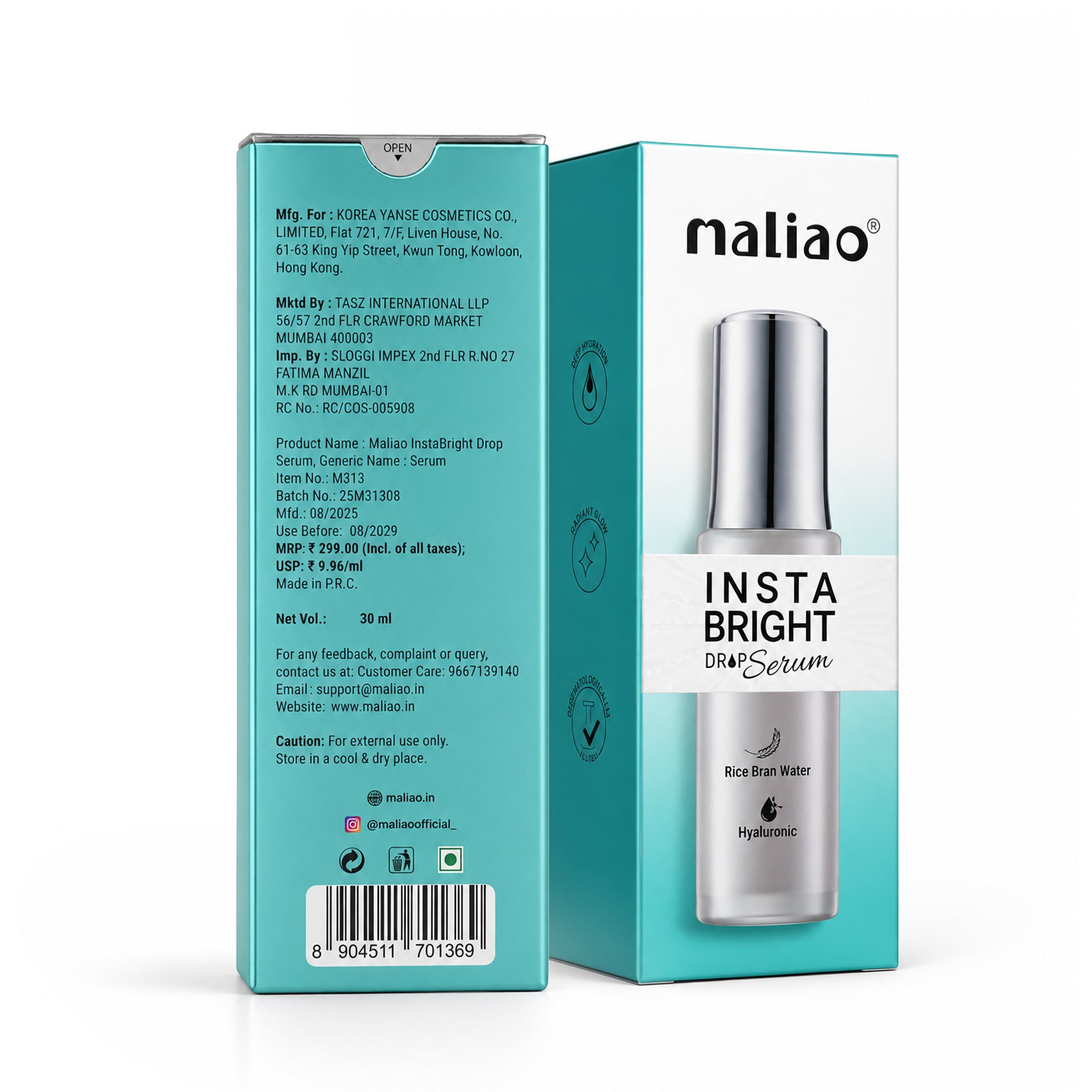 Maliao Insta Bright Drop Serum Face