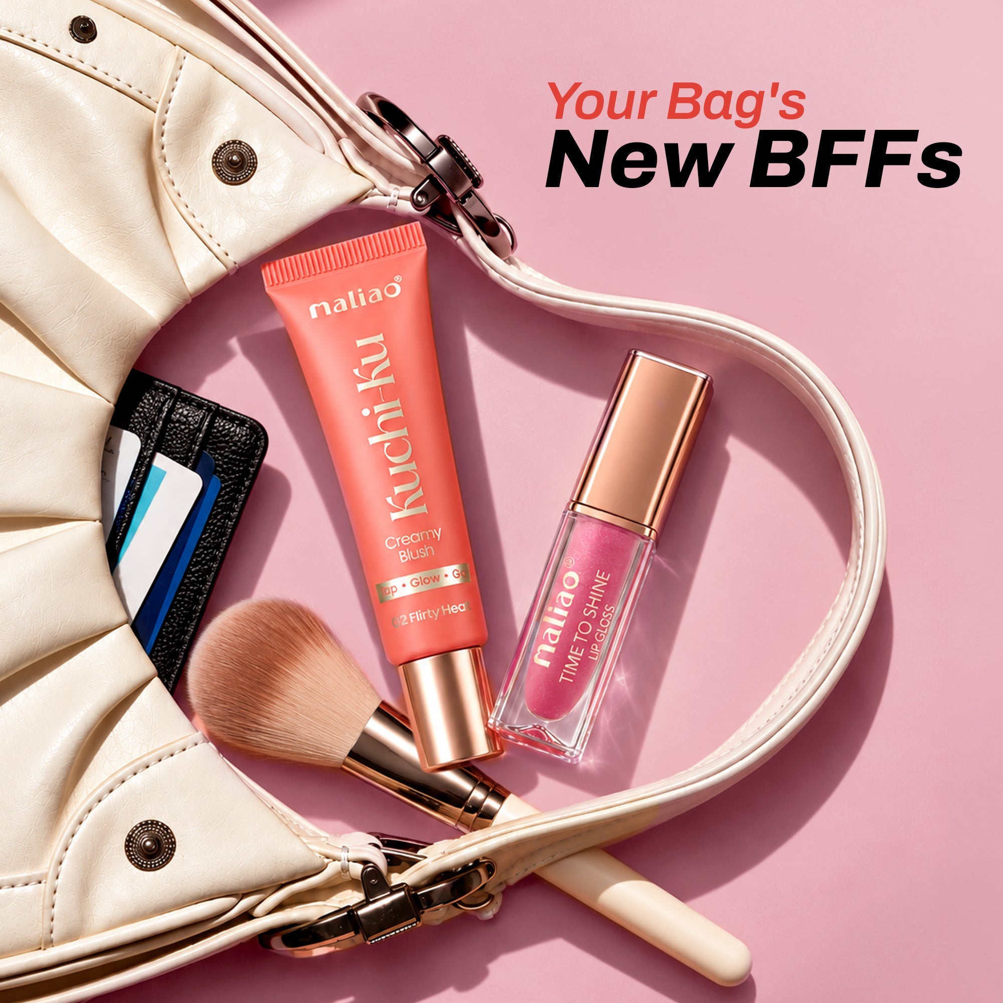 Maliao Time To Shine Lip Gloss & Kuchi-Ku Cream Blush Combo