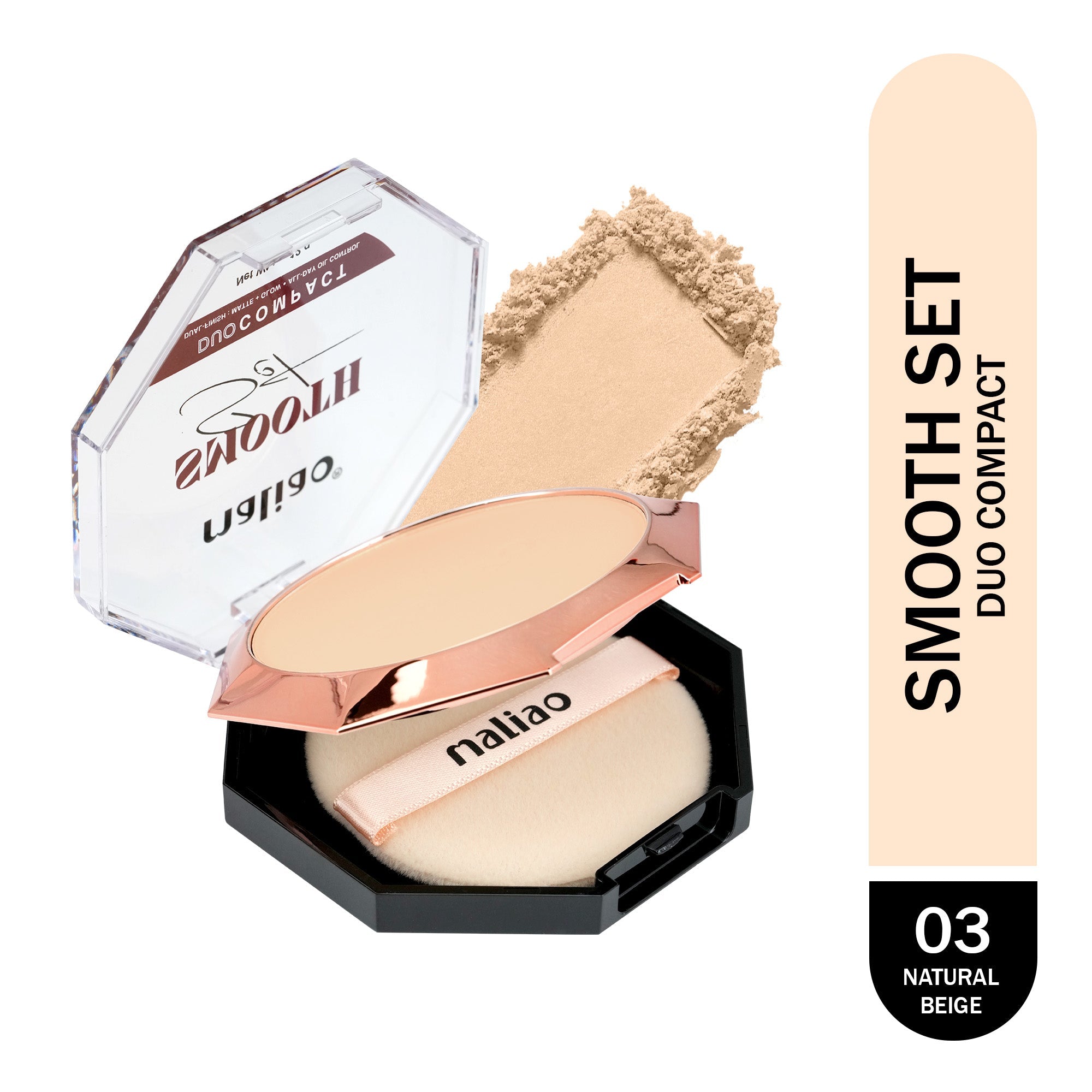 Maliao High Coverage Prime & Fine Matte Pressed Powder Face