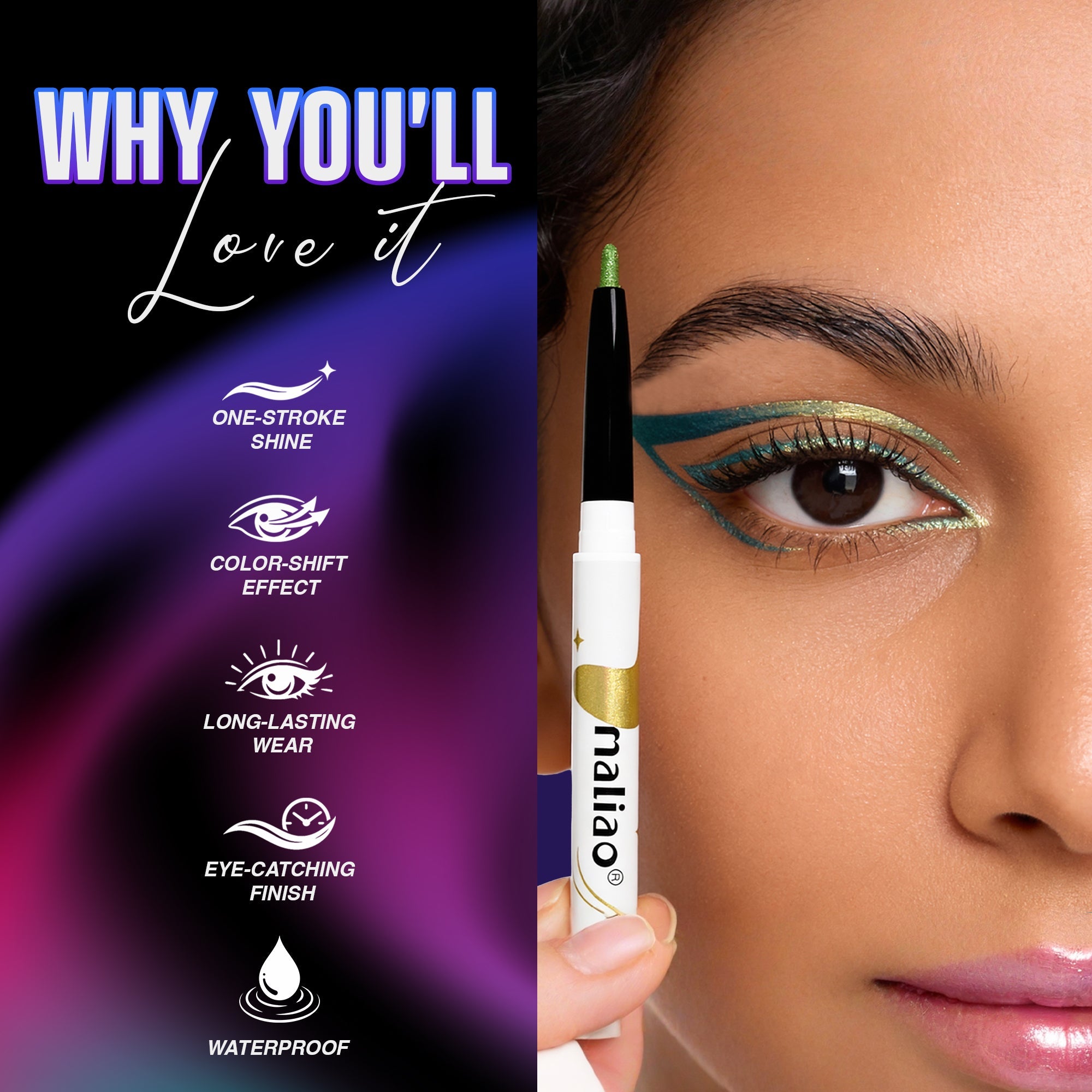 Maliao Holographic Multichrome Eyeliner Eye
