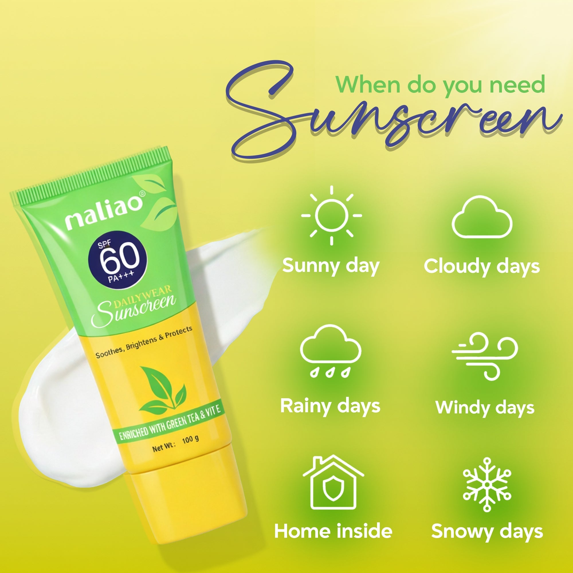 Maliao Aloe Vera Sunscreen SPF 60 PA+++ Face