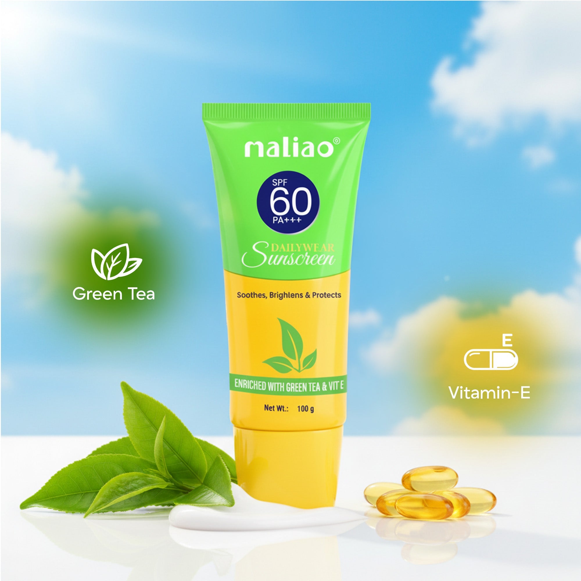 Maliao Aloe Vera Sunscreen SPF 60 PA+++ Face