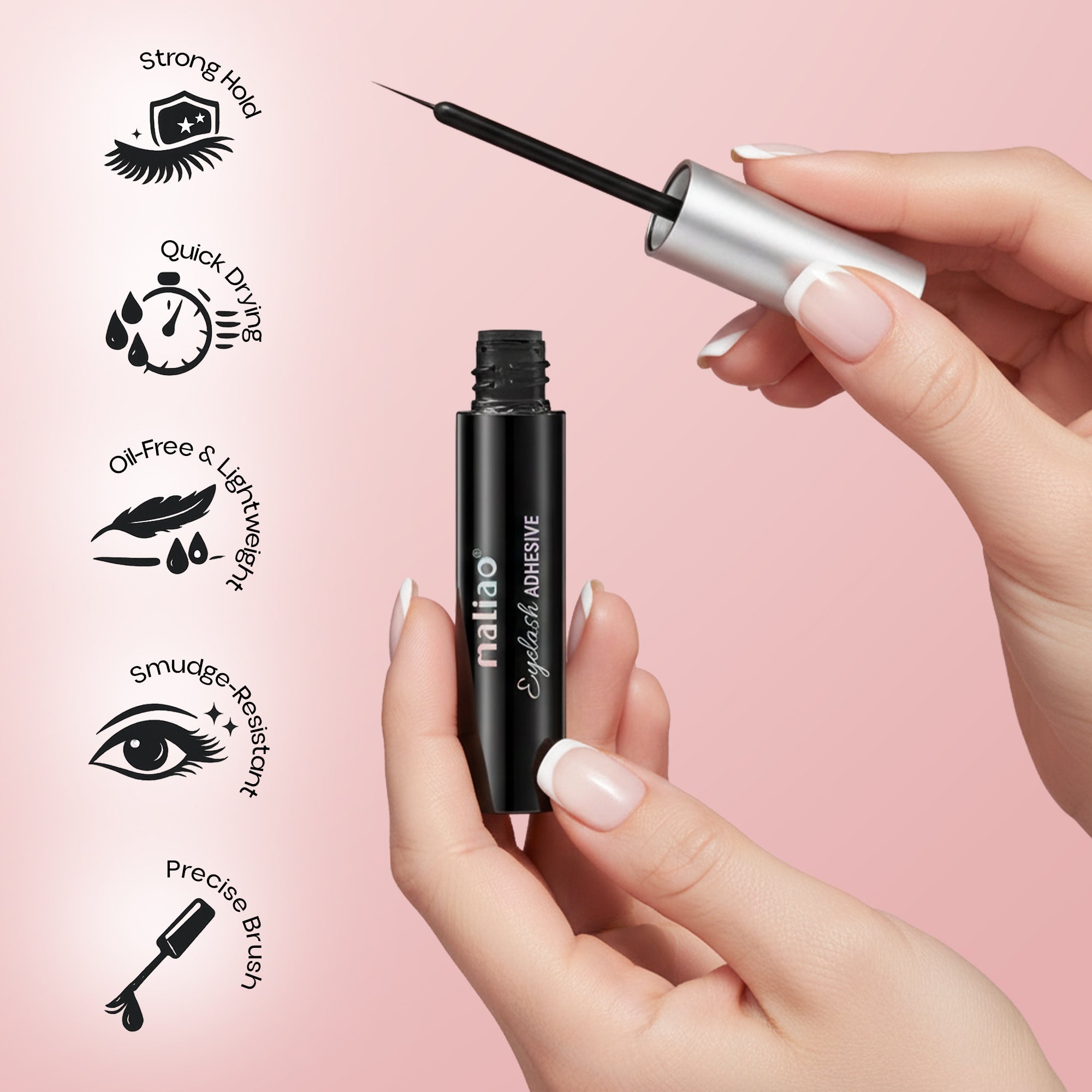 Maliao Eyelash Adhesive - Latex Free, Waterproof Hold (5.5ml) Eye