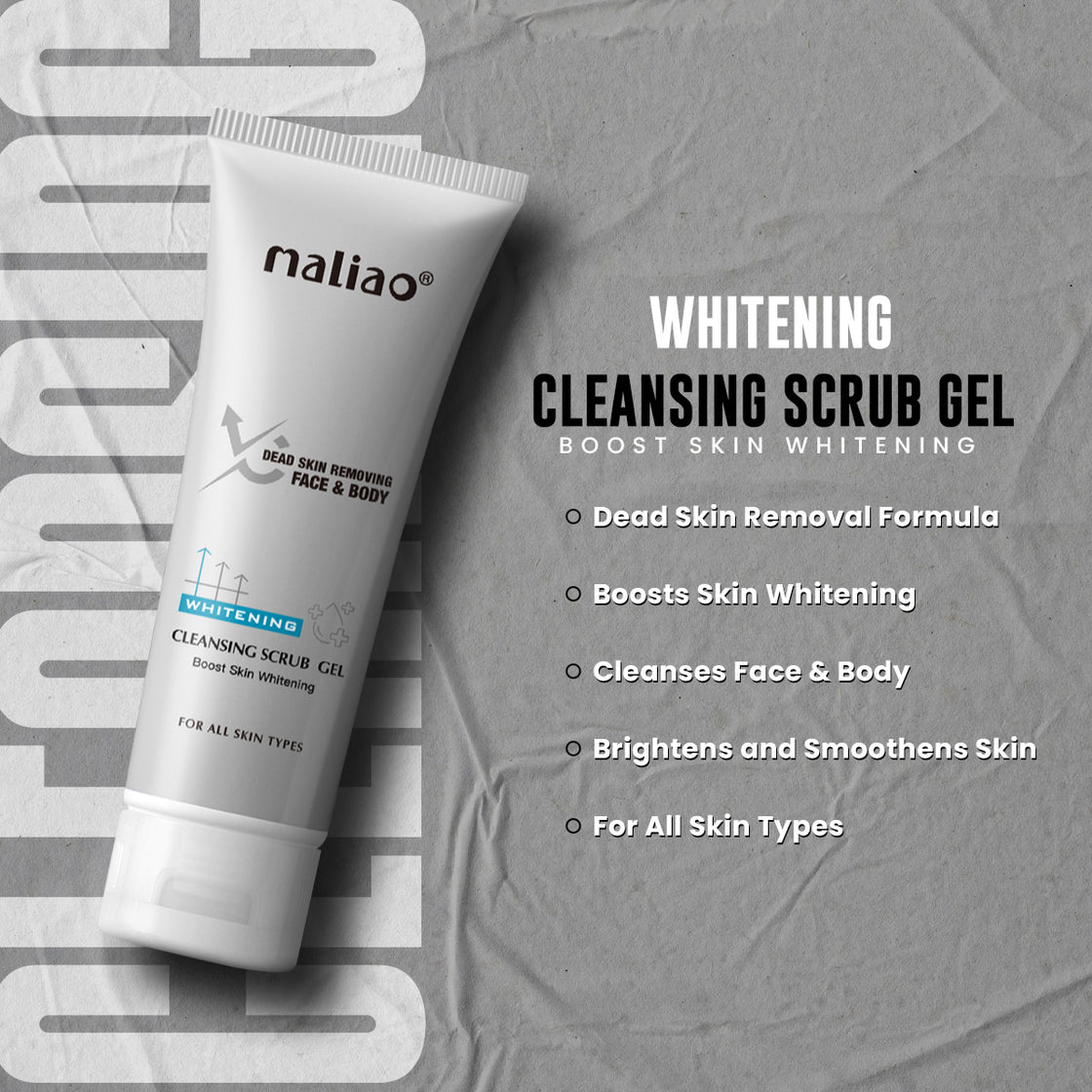 Maliao Cleansing Scrub Gel - Deep Cleansing & Whitening Boost for Brighter Skin Face, Body