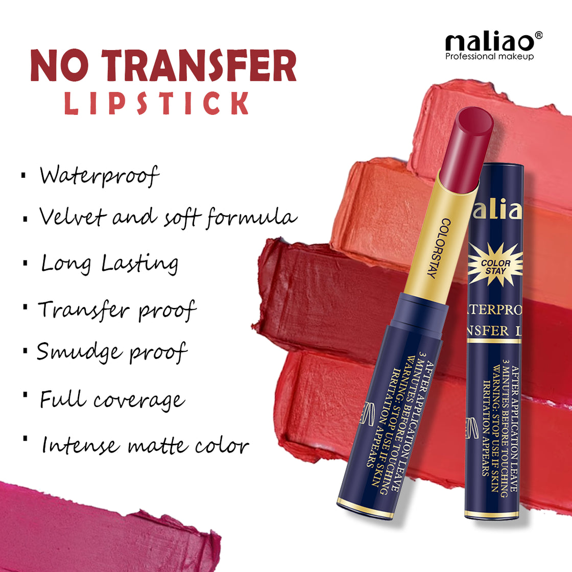 Maliao Colorstay Waterproof No-Transfer Lipstick - Maliao Makeup