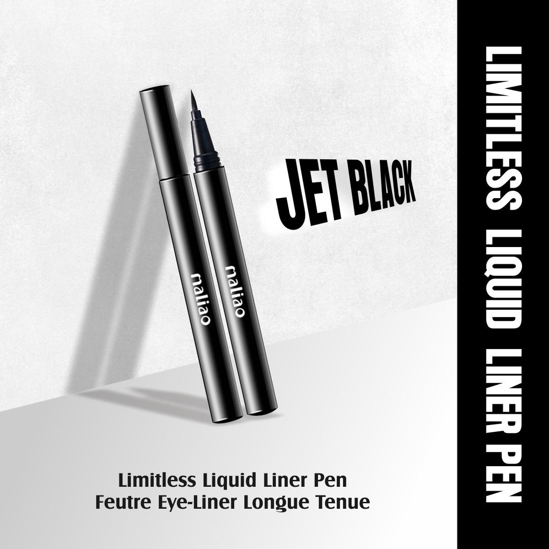 MALIAO Limitless Liquid Eyeliner Pen - Jet Black 1.6g | Long-lasting, Waterproof, Smudge-proof Precision Eyeliner Maliao Professional Makeup