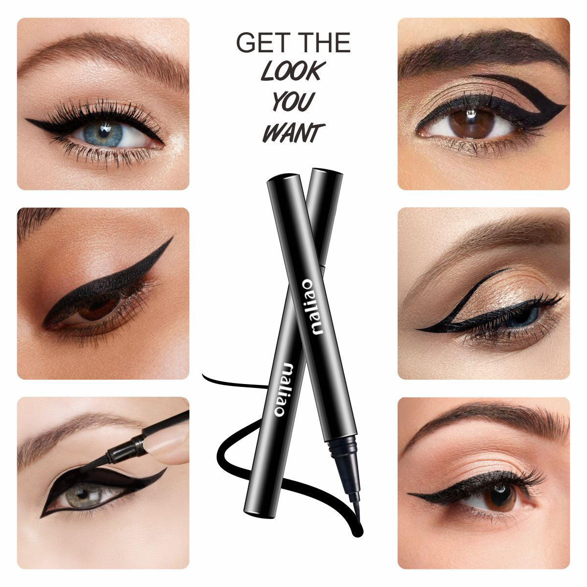 MALIAO Limitless Liquid Eyeliner Pen - Jet Black 1.6g | Long-lasting, Waterproof, Smudge-proof Precision Eyeliner Maliao Professional Makeup