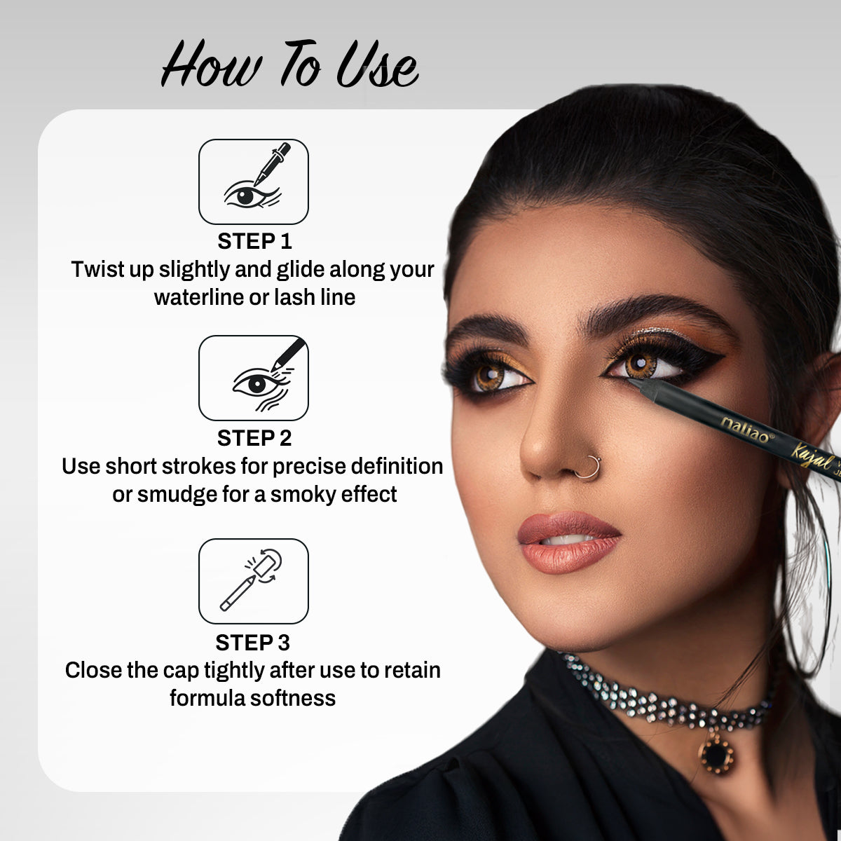 Maliao Waterproof Jet Black Kajal Eye