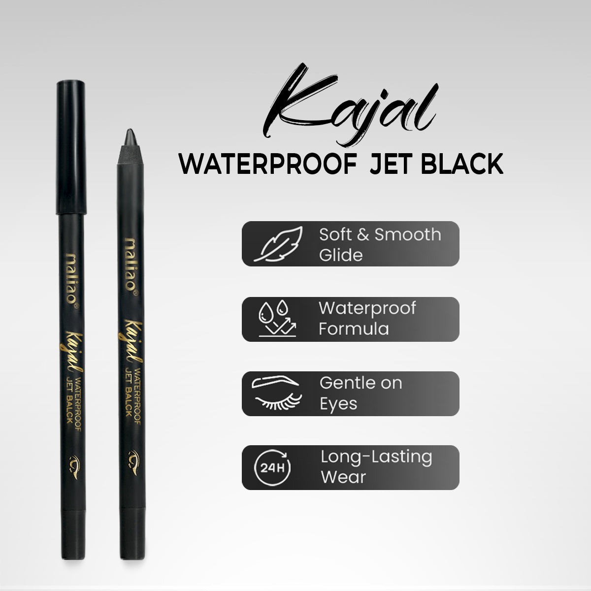 Maliao Waterproof Jet Black Kajal Eye