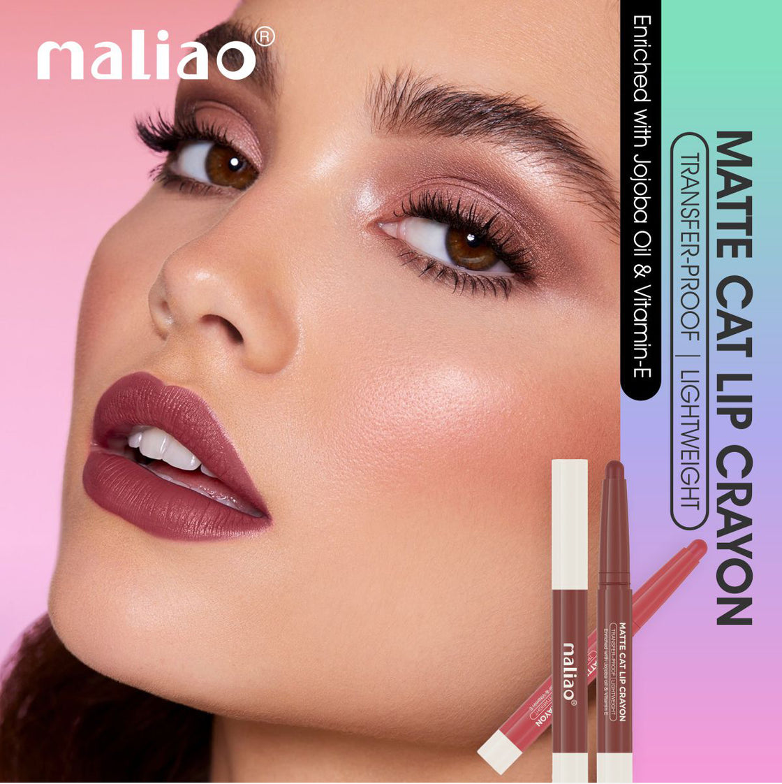 Maliao Matte Cat Lip Crayon - Transfer-Proof & Lightweight Long-Lasting Color Maliao Professional Makeup