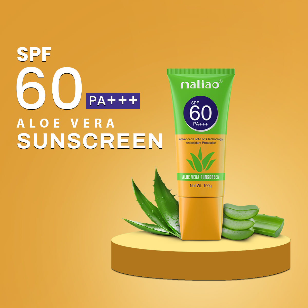 Maliao Aloe Vera Sunscreen SPF 60 PA+++ Face