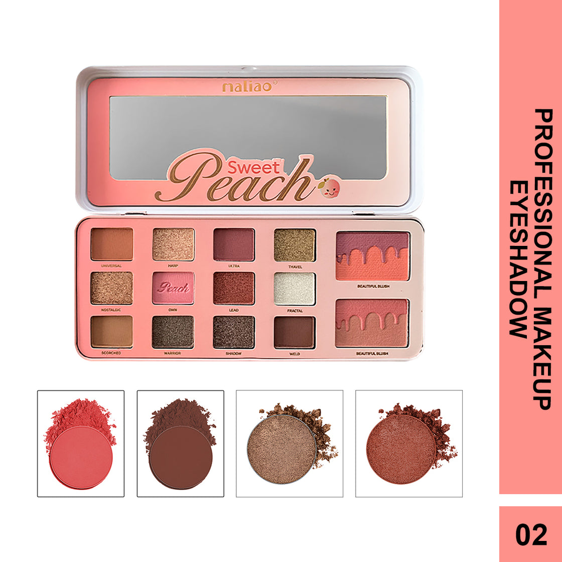 Maliao Sweet Peach Eyeshadow Palette - Vibrant Shades for Stunning Eye Looks - Maliao Makeup