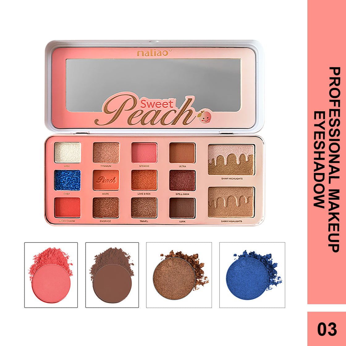 Maliao Sweet Peach Eyeshadow Palette - Vibrant Shades for Stunning Eye Looks - Maliao Makeup