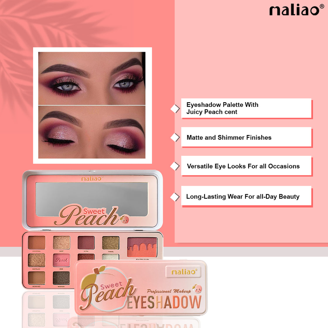 Maliao Sweet Peach Eyeshadow Palette - Vibrant Shades for Stunning Eye Looks - Maliao Makeup