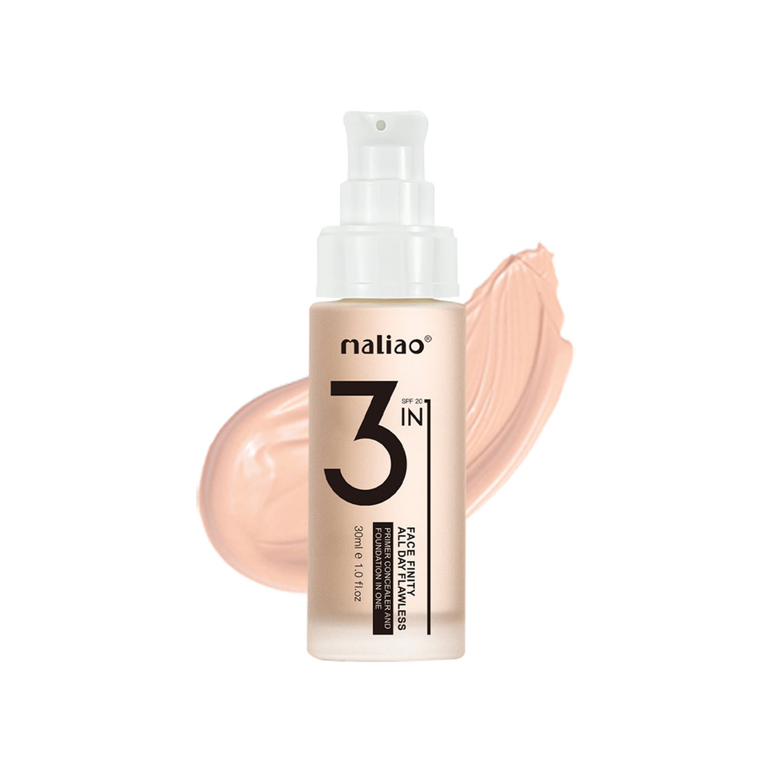 Maliao 3-IN-1 Face Finity Primer, Concealer & Foundation - Flawless All Day - Maliao Makeup