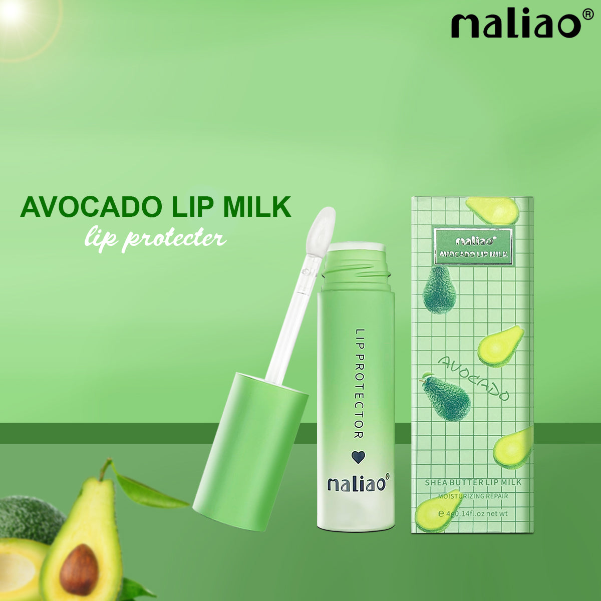 Maliao Shea Butter Lip Milk Lip Protector Moisturizing Repair Avocado, 4g