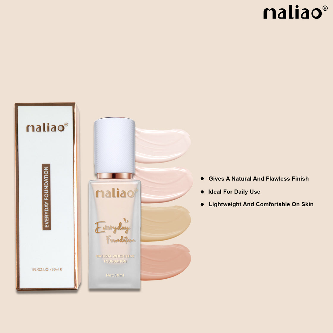 Maliao EVERYDAY Natural Weightless Foundation - Your Daily Beauty Essential - Maliao Makeup