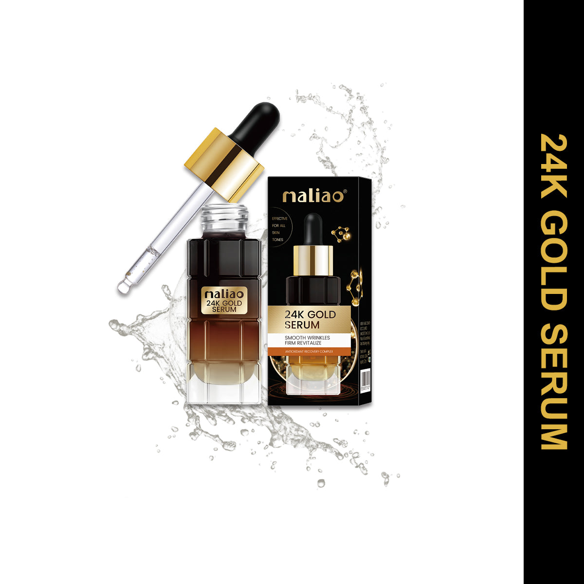 Maliao 24K Gold Serum - Smoothes Wrinkles and Revitalizes Skin Face