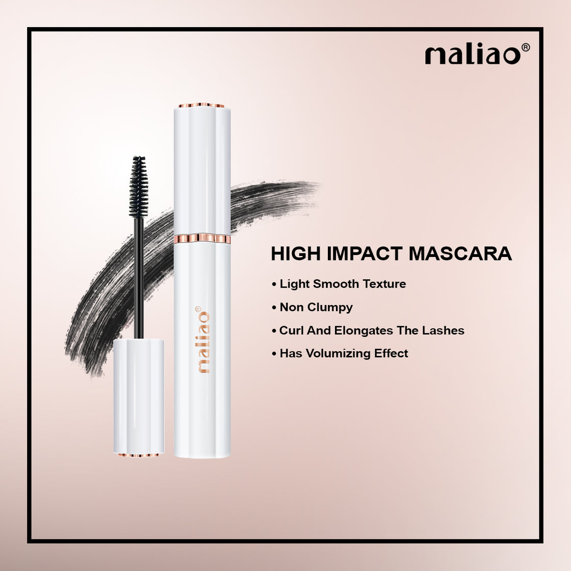 Maliao High Impact Mascara 24-Hour Waterproof - Intense Lashes That Last, Mascara - Maliao Makeup