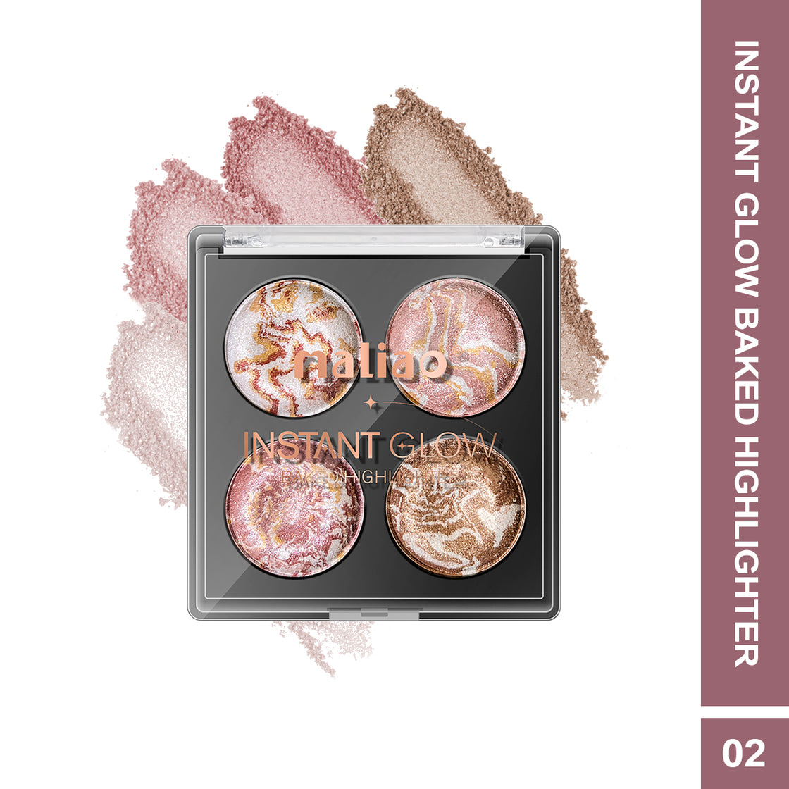 Maliao Instant Glow Baked Highlighter - Radiant and Long-Lasting Highlighter for All Skin Tones - Maliao Makeup