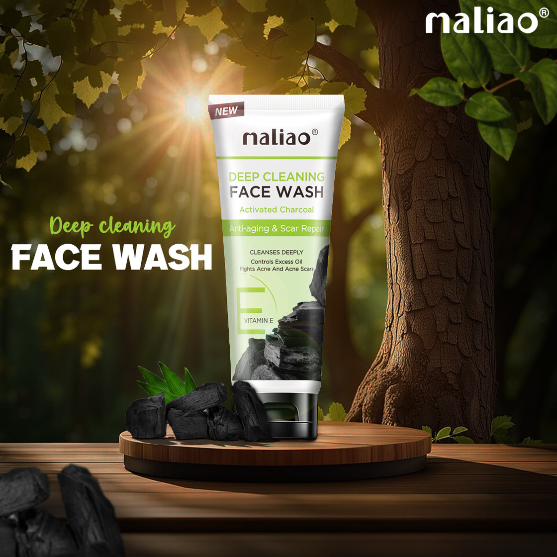 Maliao Charcoal Face Wash with Activated Charcoal - Ultimate Oil Control - Maliao Makeup