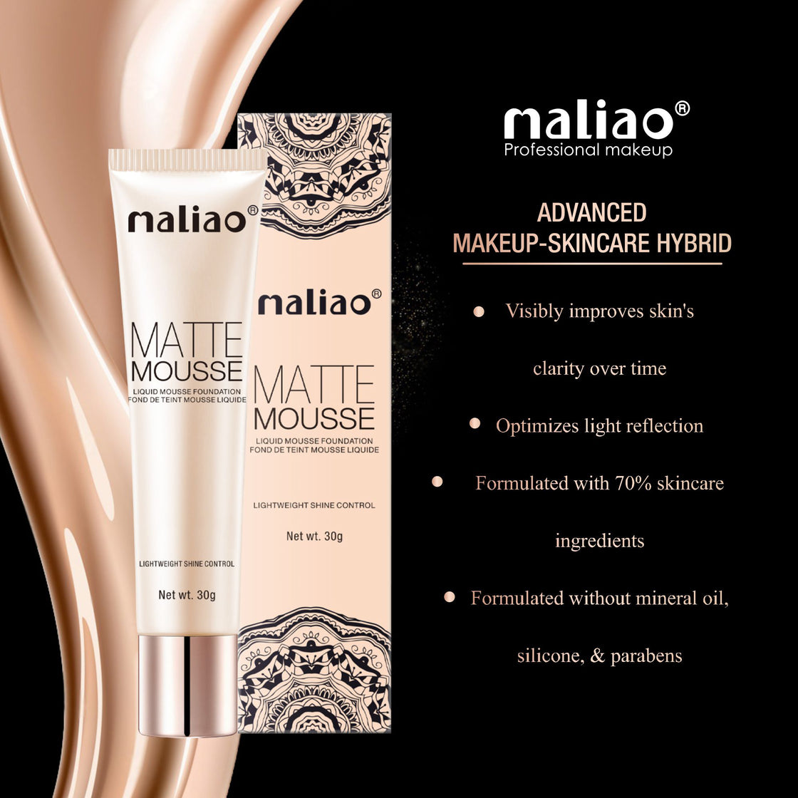 Maliao Matte Liquid Mousse Foundation - Maliao Makeup