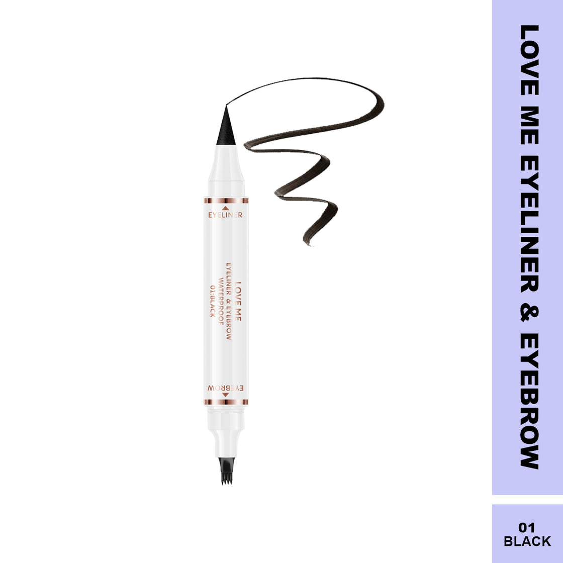 Maliao Loveme Eyeliner & Eyebrow Pencil - Black, Waterproof, Smudgeproof, Dual-Use Beauty Tool - Maliao Makeup