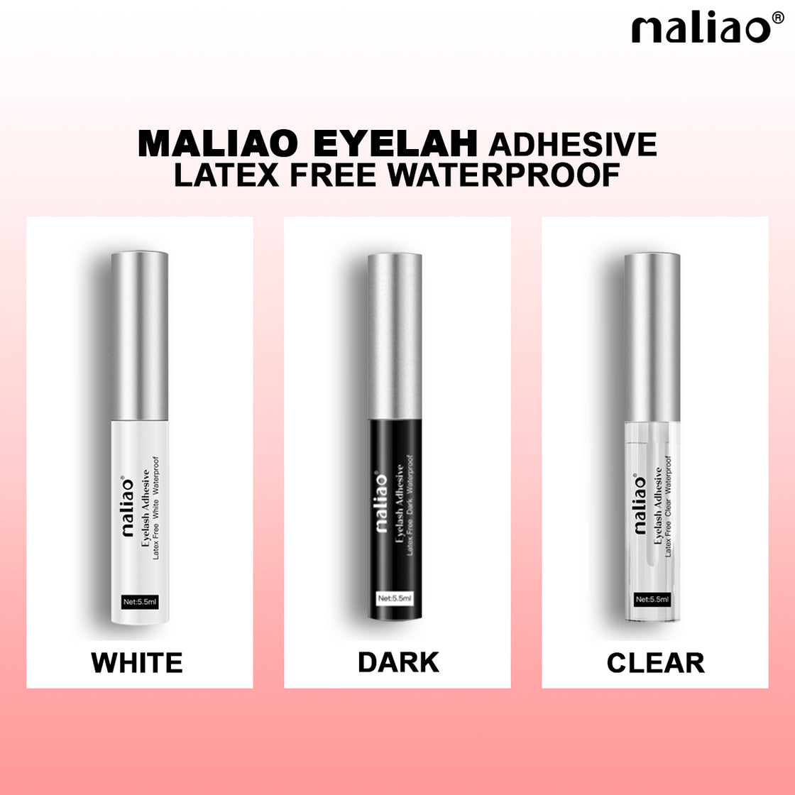 Maliao Eyelash Adhesive - Latex Free, Waterproof Hold (5.5ml) - Maliao Makeup