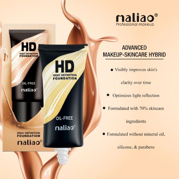 MALIAO HD High Definition Oil-Free Foundation - Flawless Definition, Oil-Free Finish Maliao Professional Makeup