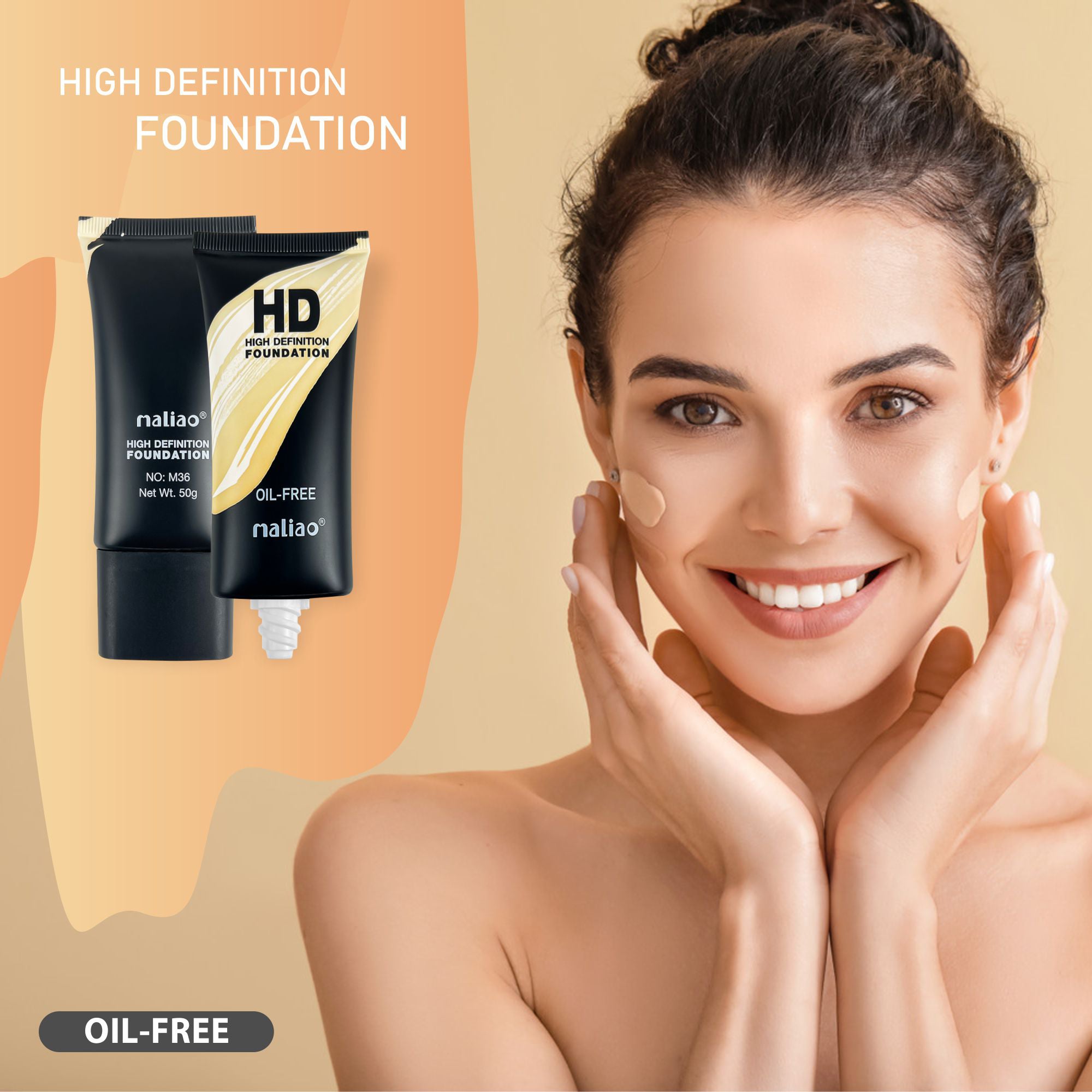 MALIAO HD High Definition Oil-Free Foundation - Flawless Definition, Oil-Free Finish Maliao Professional Makeup